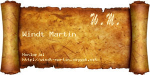 Windt Martin névjegykártya