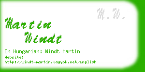 martin windt business card